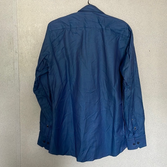 Robert Talbott Tailored Fit Large Blue Diamond Print Long Sleeve Shirt 17 - Picture 3 of 6